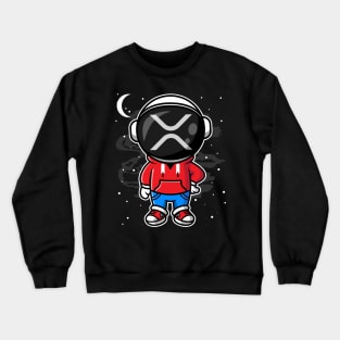 Hiphop Astronaut Ripple XRP Coin To The Moon Crypto Token Cryptocurrency Wallet HODL Birthday Gift For Men Women Crewneck Sweatshirt
